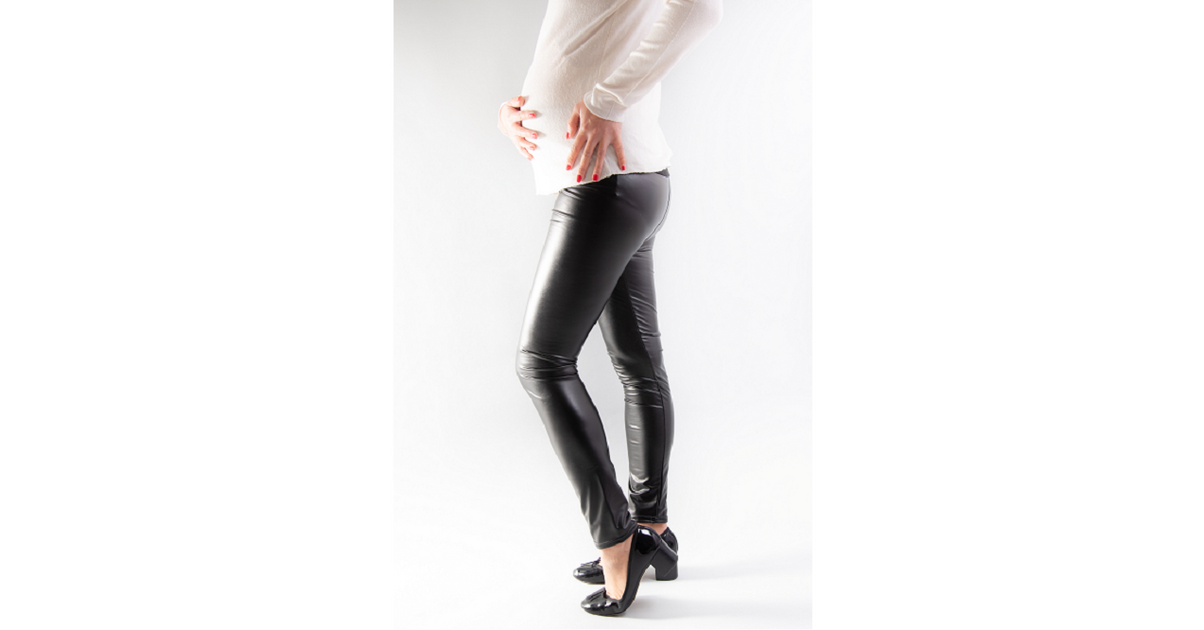 Legging de grossesse en simili cuir brillant double polaire PANTALON ET JUPE DE GROSSESSE maman cigogne